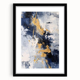Abstract Navy and Gold Textured Canvas Art - Luxe Modern Wall Decor
