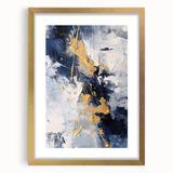 Abstract Navy and Gold Textured Canvas Art - Luxe Modern Wall Decor