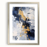 Abstract Navy and Gold Textured Canvas Art - Luxe Modern Wall Decor