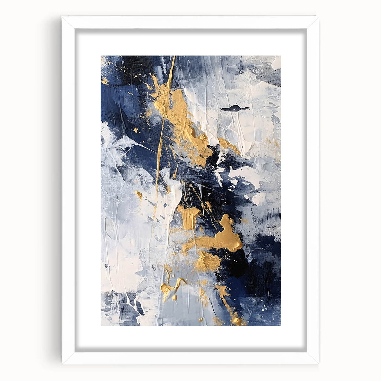 Abstract Navy and Gold Textured Canvas Art - Luxe Modern Wall Decor