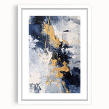 Abstract Navy and Gold Textured Canvas Art - Luxe Modern Wall Decor