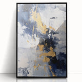 Abstract Navy and Gold Textured Canvas Art - Luxe Modern Wall Decor