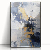 Abstract Navy and Gold Textured Canvas Art - Luxe Modern Wall Decor
