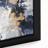 Abstract Navy and Gold Textured Canvas Art - Luxe Modern Wall Decor