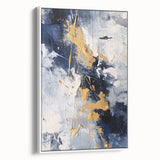 Abstract Navy and Gold Textured Canvas Art - Luxe Modern Wall Decor