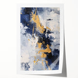Abstract Navy and Gold Textured Canvas Art - Luxe Modern Wall Decor