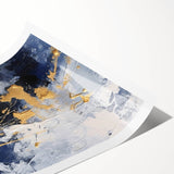 Abstract Navy and Gold Textured Canvas Art - Luxe Modern Wall Decor