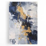 Abstract Navy and Gold Textured Canvas Art - Luxe Modern Wall Decor