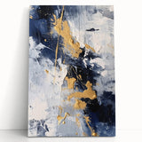 Abstract Navy and Gold Textured Canvas Art - Luxe Modern Wall Decor