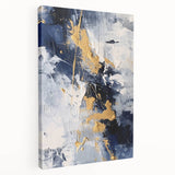 Abstract Navy and Gold Textured Canvas Art - Luxe Modern Wall Decor