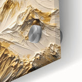 Majestic Gold and White Textured Mountain Canvas Art - Luxe Wall Decor