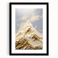 Majestic Gold and White Textured Mountain Canvas Art - Luxe Wall Decor