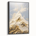 Majestic Gold and White Textured Mountain Canvas Art - Luxe Wall Decor