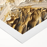 Majestic Gold and White Textured Mountain Canvas Art - Luxe Wall Decor
