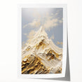 Majestic Gold and White Textured Mountain Canvas Art - Luxe Wall Decor