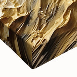 Majestic Gold and White Textured Mountain Canvas Art - Luxe Wall Decor