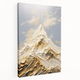 Majestic Gold and White Textured Mountain Canvas Art - Luxe Wall Decor