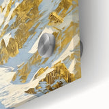 Golden Peak Mountain Canvas Art - Luxurious Wall Décor with Snowy Accents