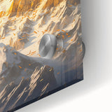 Golden Radiance Mountain Canvas Art – Snow-Capped Peak in Glowing Sunset