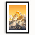 Golden Radiance Mountain Canvas Art – Snow-Capped Peak in Glowing Sunset