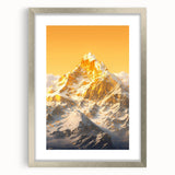 Golden Radiance Mountain Canvas Art – Snow-Capped Peak in Glowing Sunset