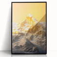Golden Radiance Mountain Canvas Art – Snow-Capped Peak in Glowing Sunset