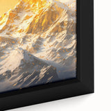 Golden Radiance Mountain Canvas Art – Snow-Capped Peak in Glowing Sunset