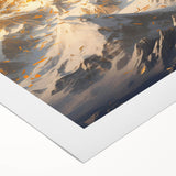 Golden Radiance Mountain Canvas Art – Snow-Capped Peak in Glowing Sunset