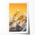 Golden Radiance Mountain Canvas Art – Snow-Capped Peak in Glowing Sunset