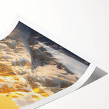 Golden Radiance Mountain Canvas Art – Snow-Capped Peak in Glowing Sunset