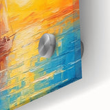 Sunset Sailing Dream – Colorful Ship on the Horizon Canvas Art