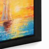 Sunset Sailing Dream – Colorful Ship on the Horizon Canvas Art