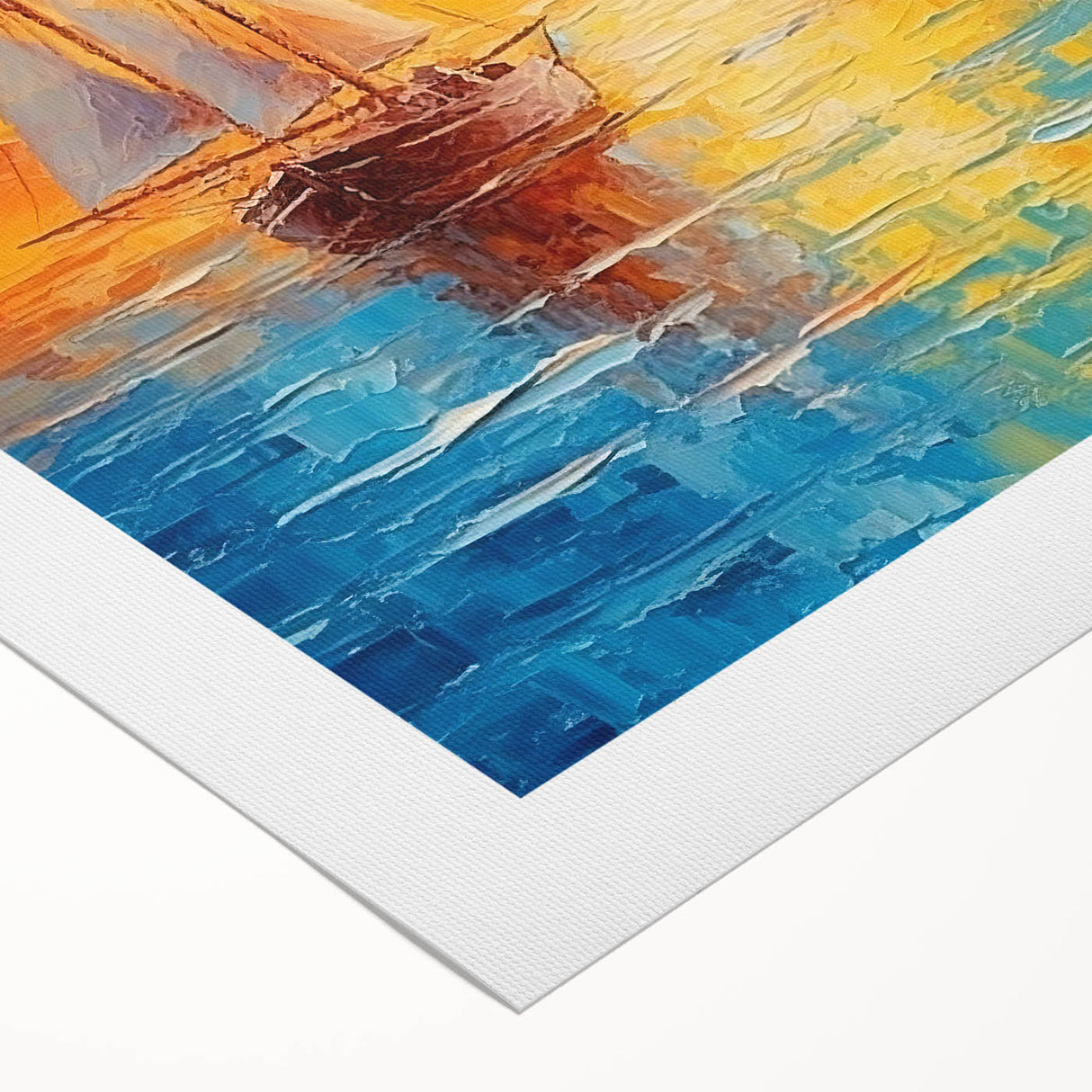 Sunset Sailing Dream – Colorful Ship on the Horizon Canvas Art