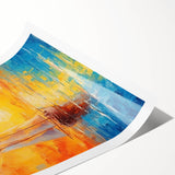 Sunset Sailing Dream – Colorful Ship on the Horizon Canvas Art