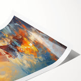 Radiant Sunset Sailing – Golden Horizon Canvas Art with Sailboat