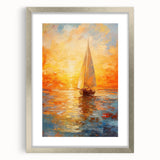 Golden Skies Sailboat – Sunset Reflection Canvas Art for Serene Spaces