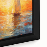Golden Skies Sailboat – Sunset Reflection Canvas Art for Serene Spaces
