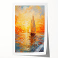 Golden Skies Sailboat – Sunset Reflection Canvas Art for Serene Spaces