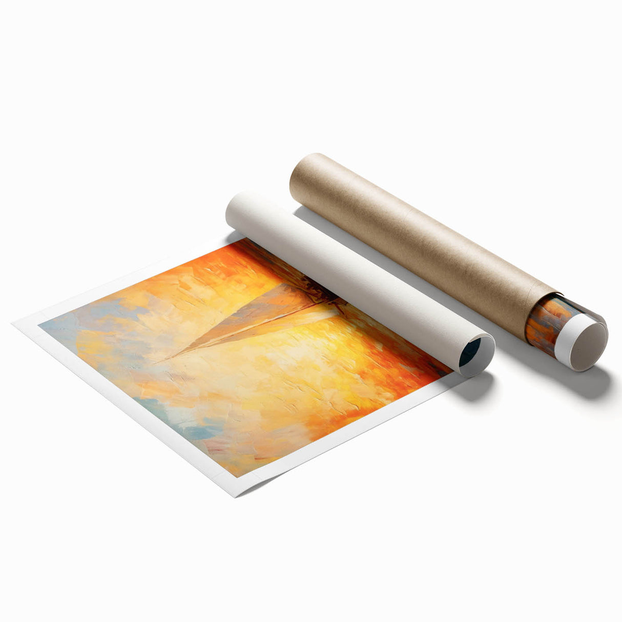 Golden Skies Sailboat – Sunset Reflection Canvas Art for Serene Spaces