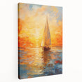 Golden Skies Sailboat – Sunset Reflection Canvas Art for Serene Spaces