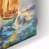 Majestic Voyage – Textured Sailboat Canvas Art for Dynamic Spaces