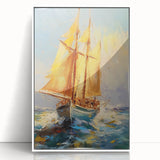 Majestic Voyage – Textured Sailboat Canvas Art for Dynamic Spaces