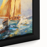 Majestic Voyage – Textured Sailboat Canvas Art for Dynamic Spaces