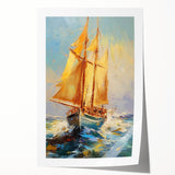 Majestic Voyage – Textured Sailboat Canvas Art for Dynamic Spaces