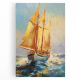 Majestic Voyage – Textured Sailboat Canvas Art for Dynamic Spaces
