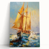 Majestic Voyage – Textured Sailboat Canvas Art for Dynamic Spaces