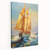 Majestic Voyage – Textured Sailboat Canvas Art for Dynamic Spaces