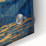 Golden Horizon – Abstract Mountain and Sun Art with Luxe Gold Leaf