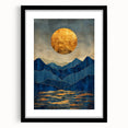 Golden Horizon – Abstract Mountain and Sun Art with Luxe Gold Leaf