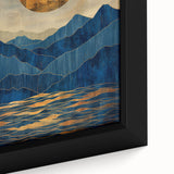 Golden Horizon – Abstract Mountain and Sun Art with Luxe Gold Leaf